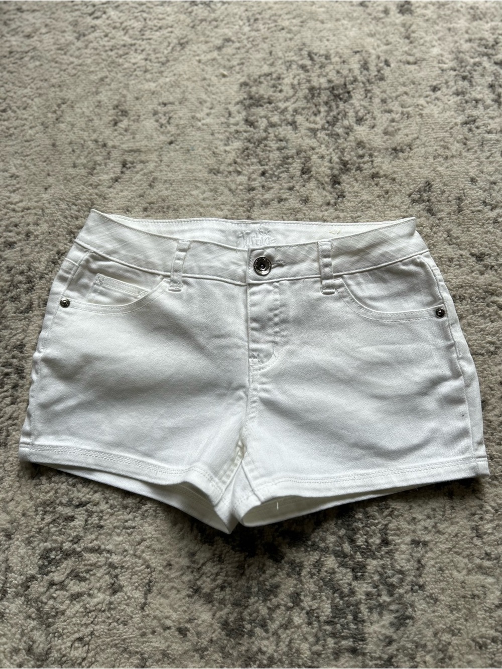 Justice white denim jeans shorts size small